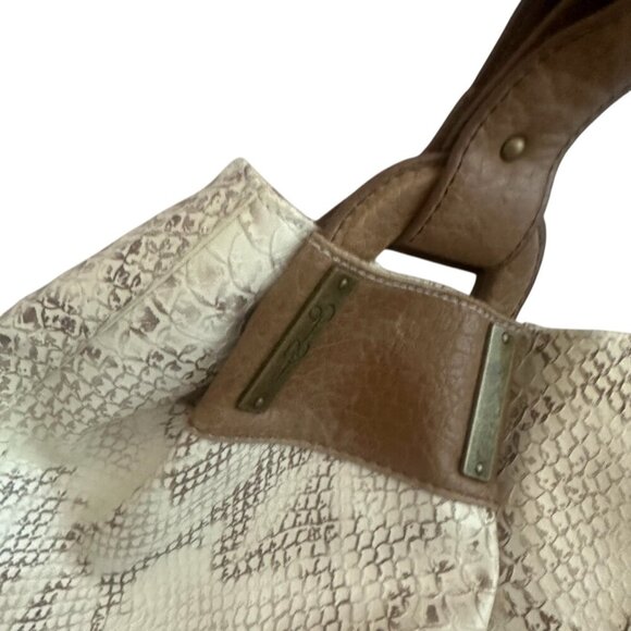 Jessica Simpson Snakeskin Print Handbag Purse Tote Vegan Leather Large Women's - Picture 3 of 10